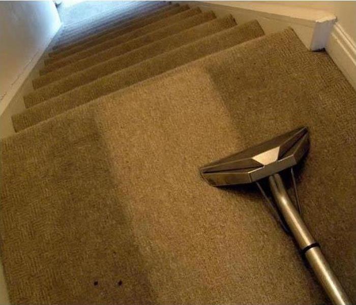 Carpet being cleaned by an extractor
