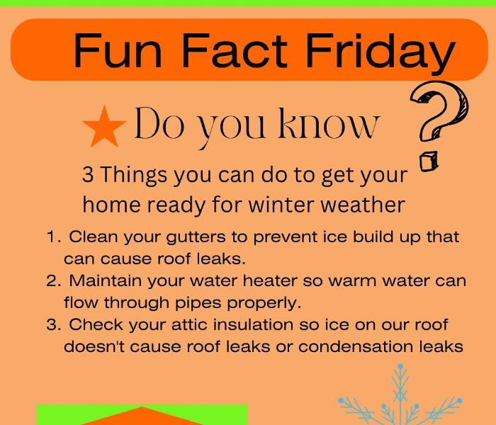 Chart featuring the three tips to keep your home ready for winter storm weather. 